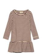 Dress L/S Modal Striped Cream Petit Piao