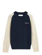 Color Blocked Cotton C-Neck Blue GANT