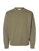 Slhrelaxluke Ls Sweat Crew Neck Noos Green Selected