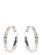 Edurne Crystal Hoop Earrings Silver-Plated Silver Pilgrim