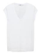 Cc Heart Basic V-Neck T-Shirt White Coster Copenhagen