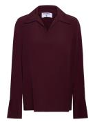 Half Placket Blouse Burgundy Filippa K