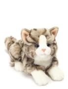 Lying Cat Grey 20 Cm Grey Teddy Hermann