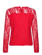 Crkit Lace Ls Blouse Red Cream