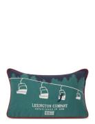 Ski Lift Organic Cotton Twill Pillow Green Lexington Home