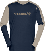 Norrøna Men's Falketind Equaliser Merino Round Neck Indigo Night/Pure ...