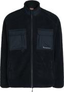 Men's Oversized Raglan Teddy Polyester Zip Sweat Total Eclipse