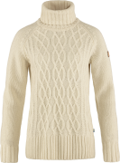 Fjällräven Women's Övik Cable Knit Roller Neck Chalk White