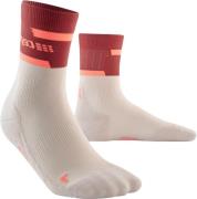 CEP Women's The Run Socks, Mid Cut Red/Off White