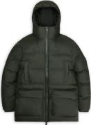 Rains Unisex Alta Long Puffer Cargo Jacket W3T4 Green