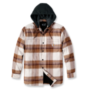 Carhartt Men's Flannel Fleece Lined Hooded Shirt Jacket Carhartt® Brow...
