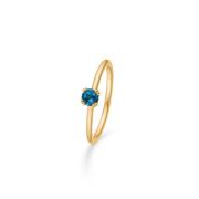 Mads Z Poetry Solitaire London Blue Ring 14 kt. Gull 1546051