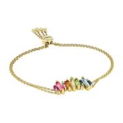 Suzanne Kalan Baguette Rainbow Armbånd 14 kt. Gull 0,10 ct. PB64-YGRBW