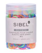 Sibel Rainbow Elastic Hair Bands Mix   500 stk.