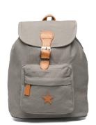 Baggy Back Pack, Grey With Leather Star Accessories Bags Backpacks Gre...