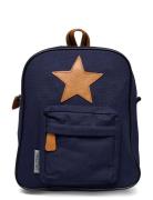 Back Pack, Navy With Leather Star Accessories Bags Backpacks Blue Smal...