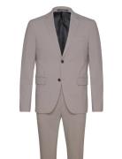 Plain Mens Suit - Normal Length Dress Beige Lindbergh