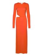 Lyocell Jersey Cut Out Dress Maxikjole Festkjole Orange Calvin Klein