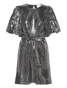 Slfsandy 3/4 Short O-Neck Dress B Kort Kjole Grey Selected Femme