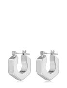 Hex Bolt Huggies- Silver Accessories Jewellery Earrings Hoops Silver L...