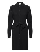 Slfviva-Tonia Long Linen Shirt B Kort Kjole Black Selected Femme
