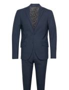 Checked Suit - Blazer + Pants Dress Navy Lindbergh