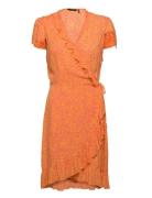 Vmmenny Short C/S Wrap Dress Wvn Ga Kort Kjole Orange Vero Moda