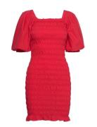 Rikka Plain Dress Kort Kjole Red A-View