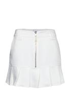 Slub Linen Mini Skirt Kort Skjørt White Ganni