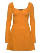 Jacquard Mini Dress Kort Kjole Orange Gina Tricot