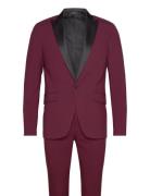 Sustainable Stretch Tuxedosuit Smoking Burgundy Lindbergh