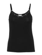 Bamboo - Camisole With Lace Topp Black Lady Avenue