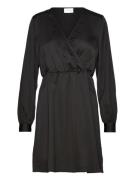 Viellette Wrap L/S Dress/Su- Kort Kjole Black Vila