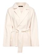 Belted Short Coat Ulljakke Jakke Cream Gina Tricot