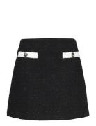 Tweed Mini Skirt Kort Skjørt Black Tommy Hilfiger