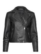 Leather Biker Jacket Skinnjakke Skinnjakke Black Mango