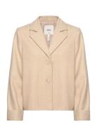 Objnicole L/S Wool Jacket Noos Ulljakke Jakke Beige Object