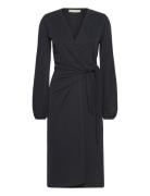 Catjaiw Wrap Dress Knelang Kjole Black InWear