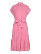Gingham Cotton Dress Kort Kjole Pink Lauren Ralph Lauren