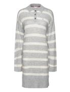 Soft Wool Polo Dress Knelang Kjole Grey Tommy Hilfiger