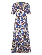 Slkarven Printed Dress Ss Knelang Kjole Blue Soaked In Luxury