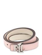 Logo Reversible Embossed Skinny Belt Belte Pink Lauren Ralph Lauren