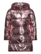 Metallic Water-Resistant Down Coat Fôret Jakke Pink Ralph Lauren Kids