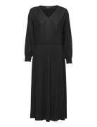 Slmieko Long Dress Ls Knelang Kjole Black Soaked In Luxury