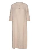 Crbellis Caftan Dress Knelang Kjole Beige Cream