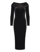 Delta Velvet Dress Knelang Kjole Black AllSaints