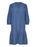 Women Dresses Light Woven Mini Knelang Kjole Blue Esprit Casual
