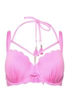Scallop Pd Swimwear Bikinis Bikini Tops Wired Bikinitops Pink Hunkemöl...