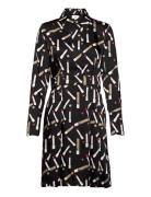 Pleated Shirt Dress Knelang Kjole Multi/patterned Victoria Beckham