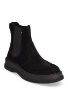 Th Everyday Core Suede Chelsea Støvletter Chelsea Boot Black Tommy Hil...